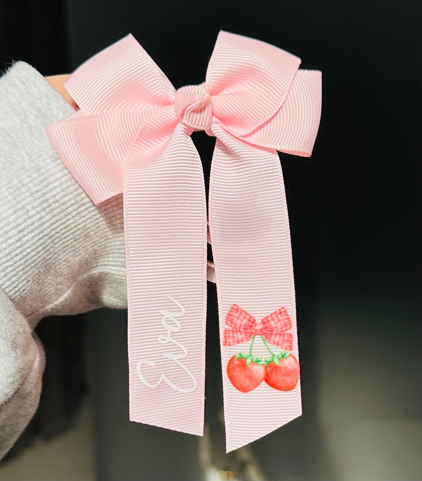 STRAWBERRY HAIR BOW