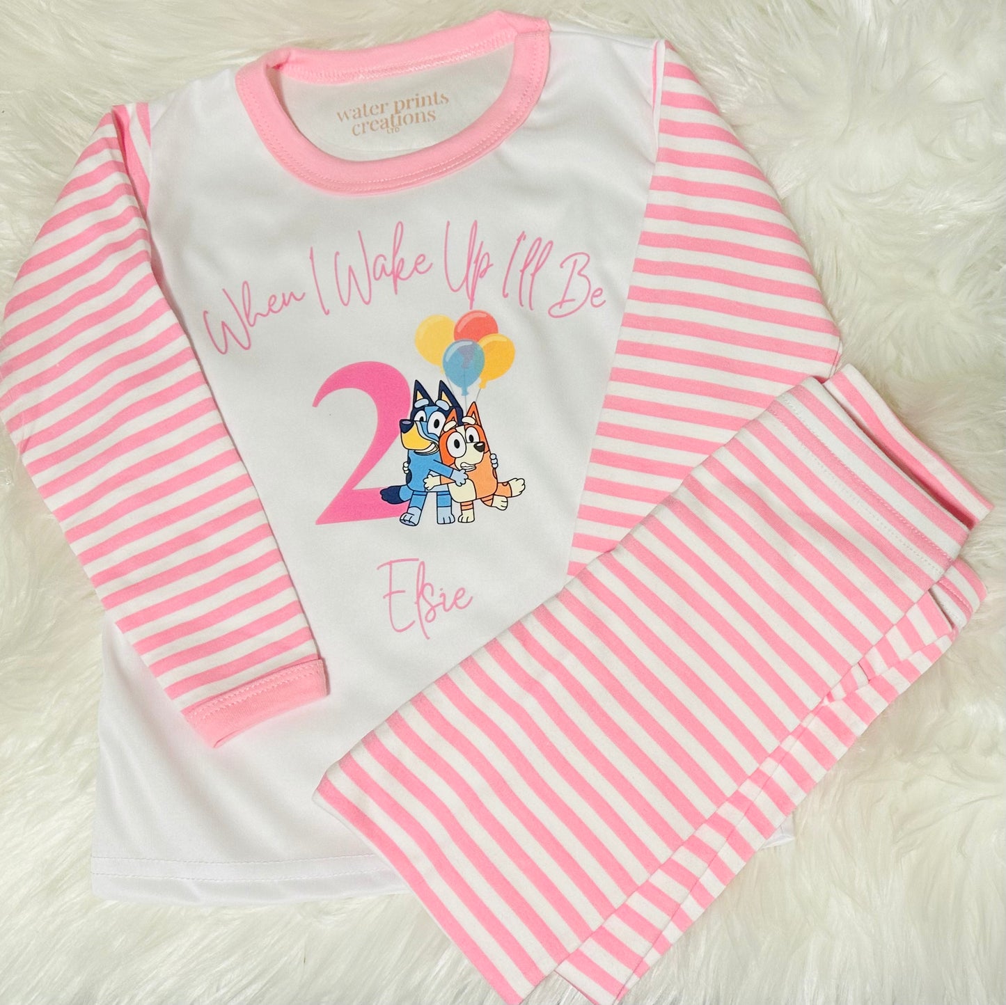 When I Wake Up B l u e y Theme Pyjamas