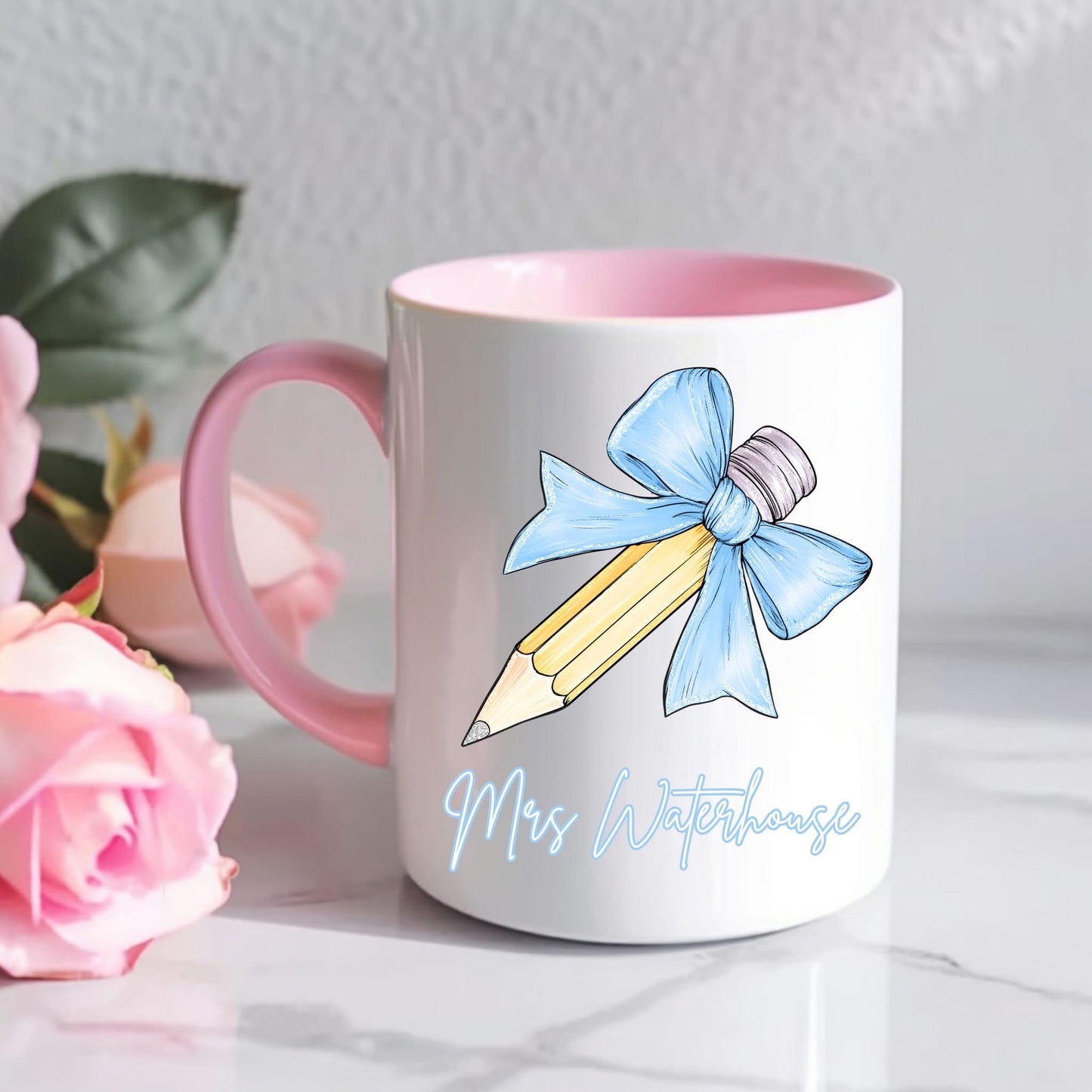 PENCIL BOW TEACHER MUG
