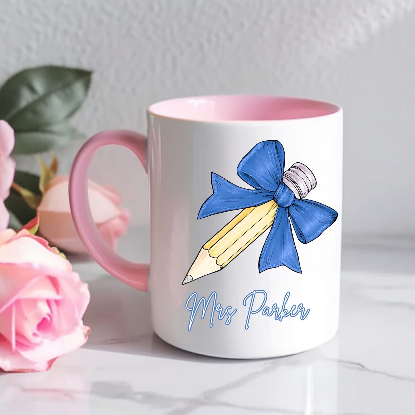 PENCIL BOW TEACHER MUG