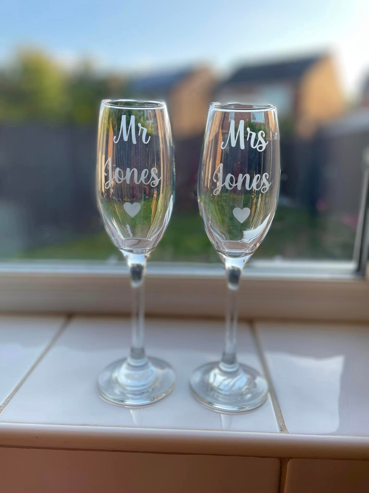 Mr & Mrs Champagne Flutes