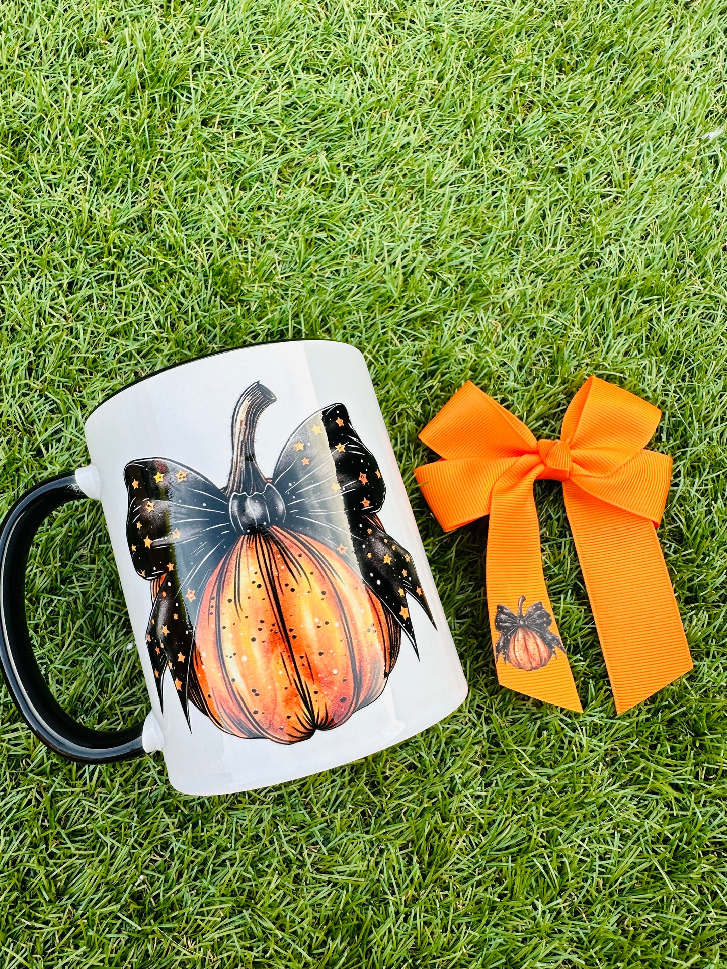 BLACK BOW PUMPKIN BOW