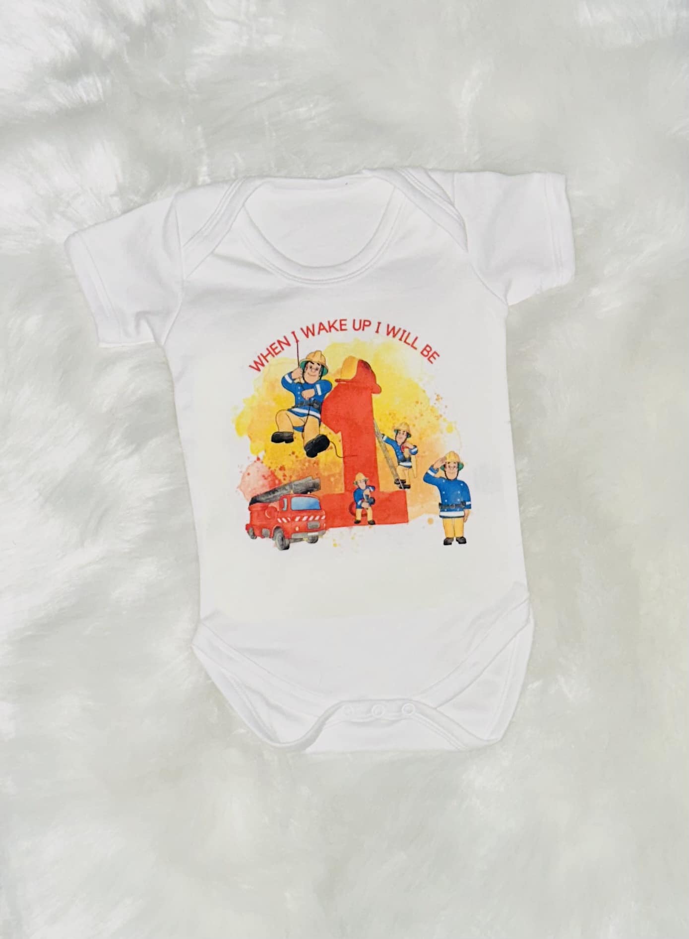 Fireman Sam When I Wake Up Babygrow