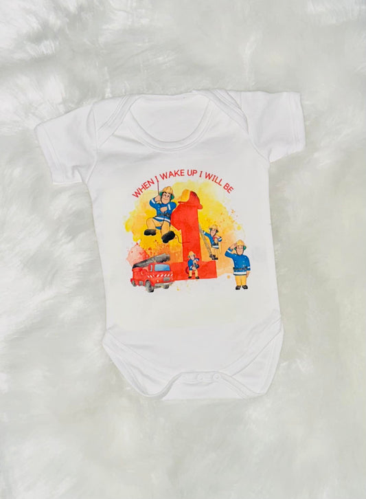 Fireman Sam When I Wake Up Babygrow