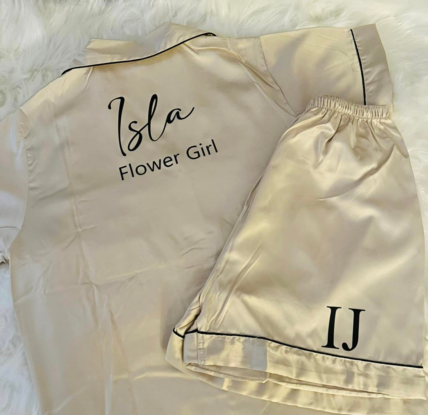 Adult Satin Piped Pyjamas Shorts Set