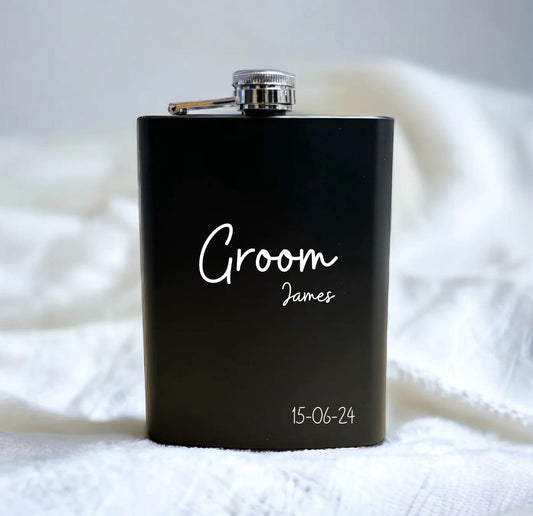 Matte Black Hip Flask