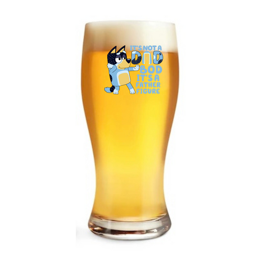 BLUEY PINT GLASS DAD FIGURE