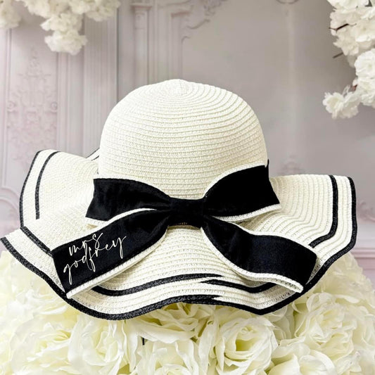 Bow Contrast Straw Hat