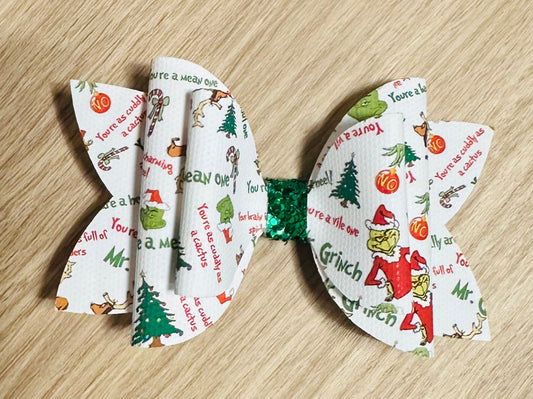 GRINCH HAIR BOW #1