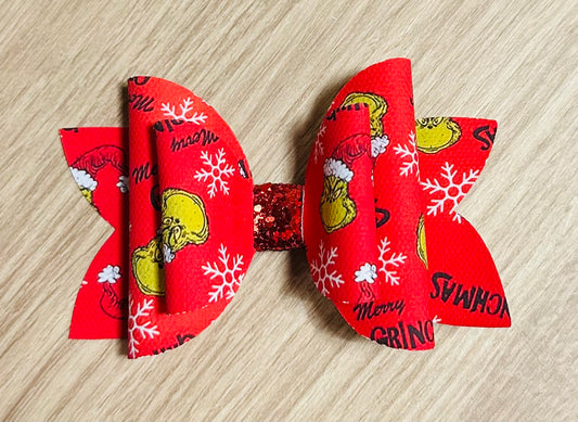 GRINCH HAIR BOW #4