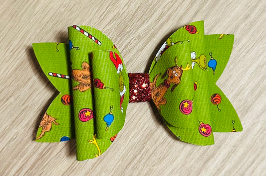 GRINCH HAIR BOW #7