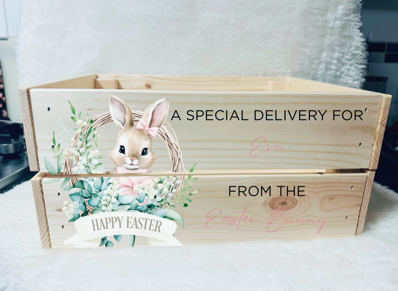WOODEN EASTER BOX PINK