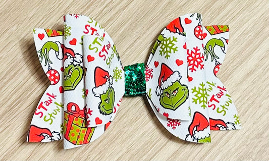 GRINCH HAIR BOW #3