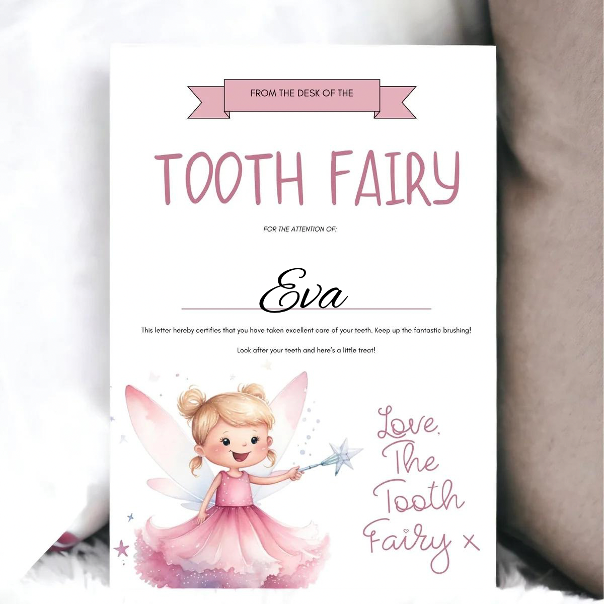 Tooth Fairy Certificate