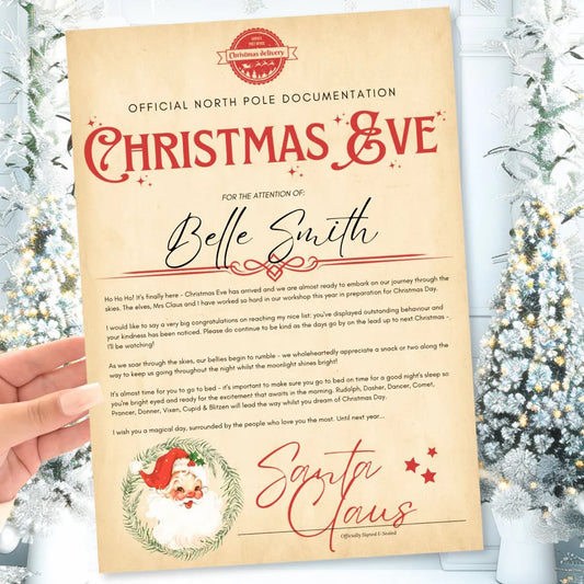 CHRISTMAS EVE LETTER SANTA CLAUS