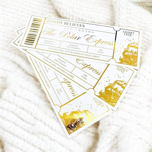 POLAR TRAIN GOLD FOIL TICKET