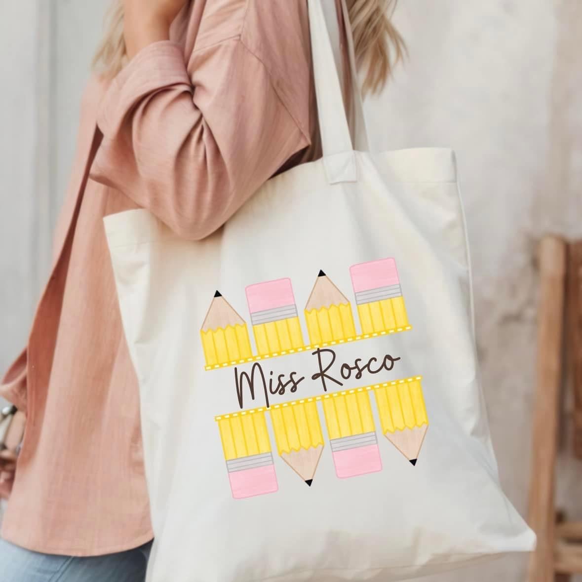 Pencil Name canvas bag