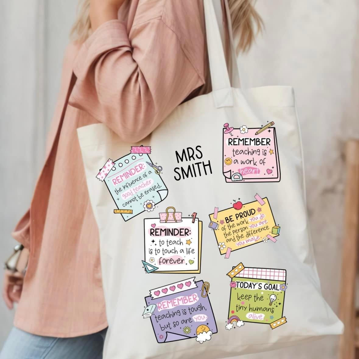 Teacher notes canvas bag