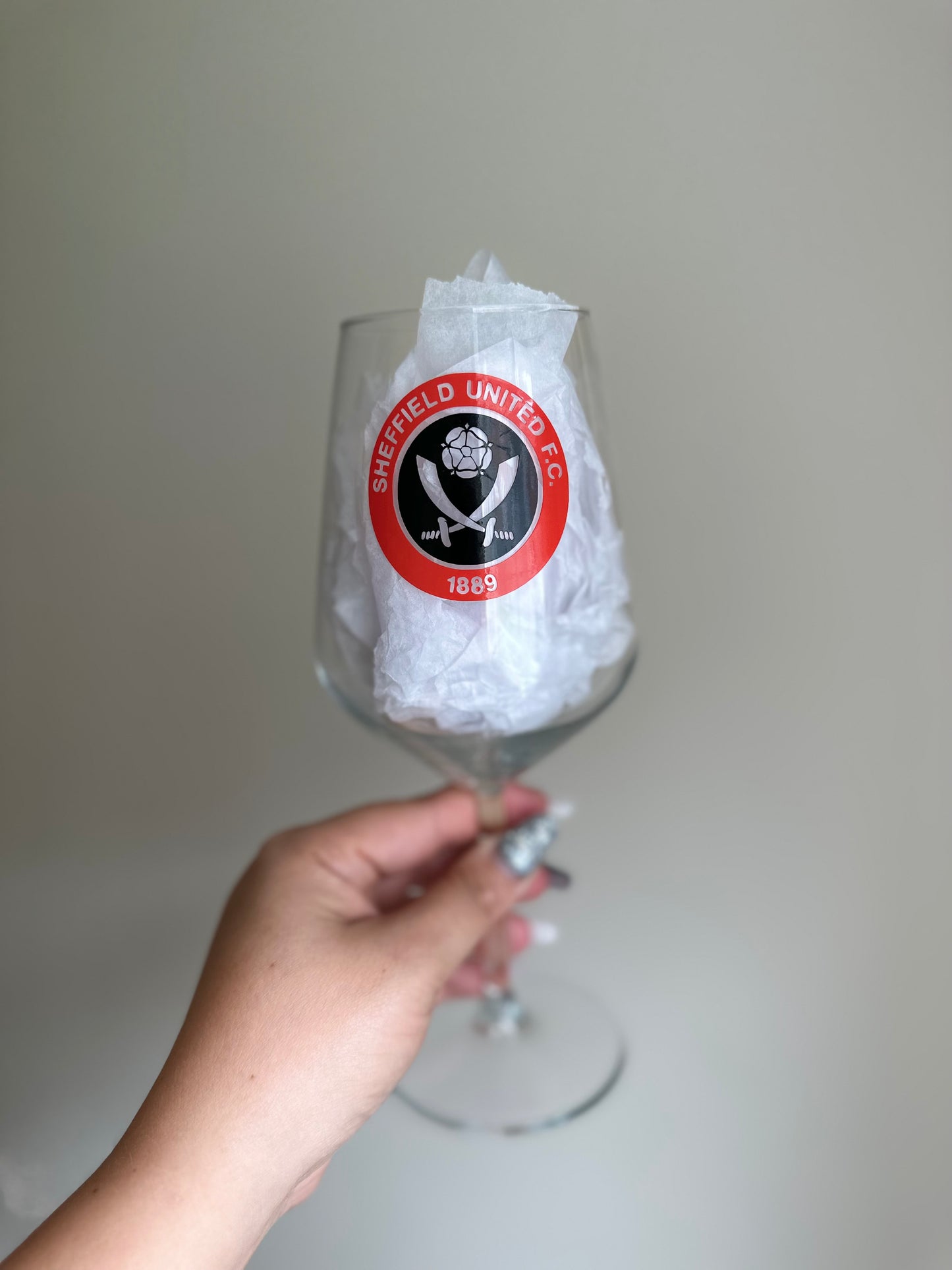 Football Logo Wine Glass